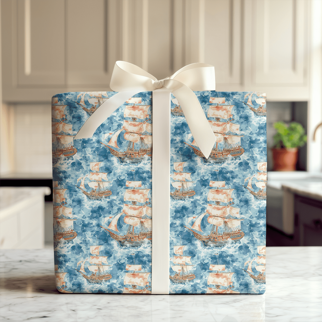 Sails of Gold - Wrapping Paper - Aspen & Arlo