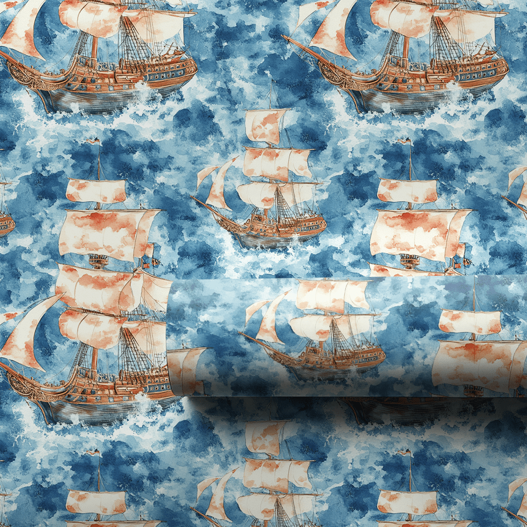 Sails of Gold - Wrapping Paper - Aspen & Arlo
