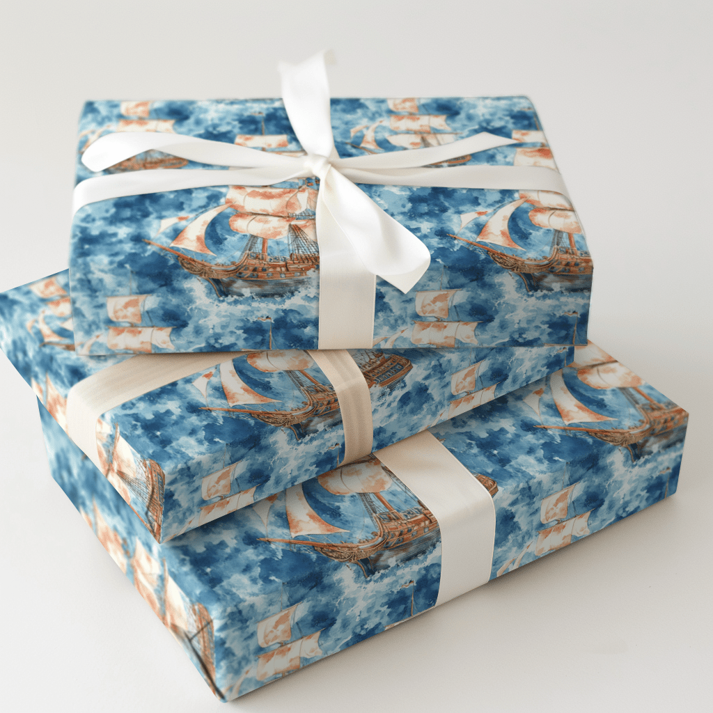 Sails of Gold - Wrapping Paper - Aspen & Arlo