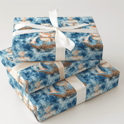 Sails of Gold - Wrapping Paper - Aspen & Arlo