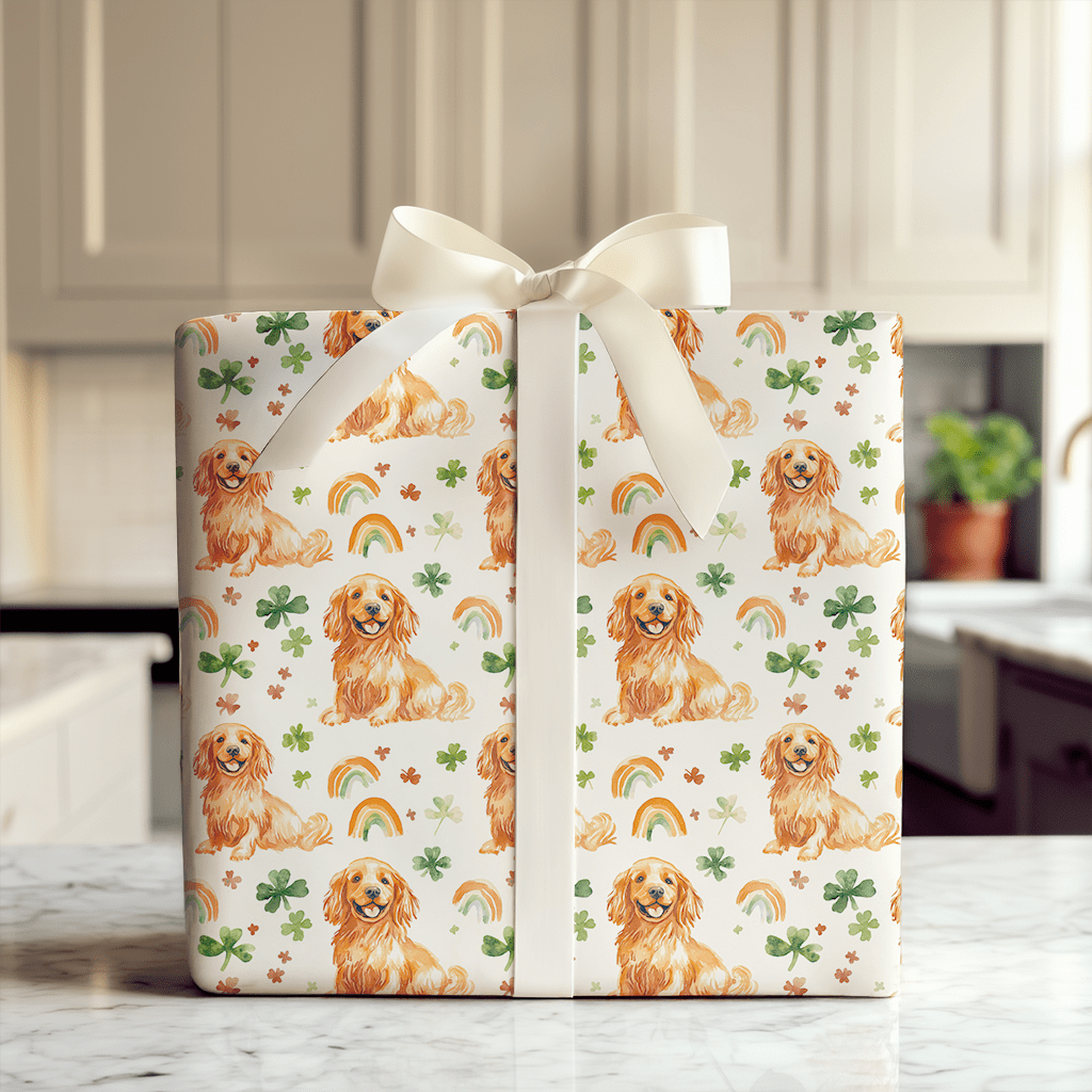 Rainbows with the Red Golden - Wrapping Paper - Aspen & Arlo