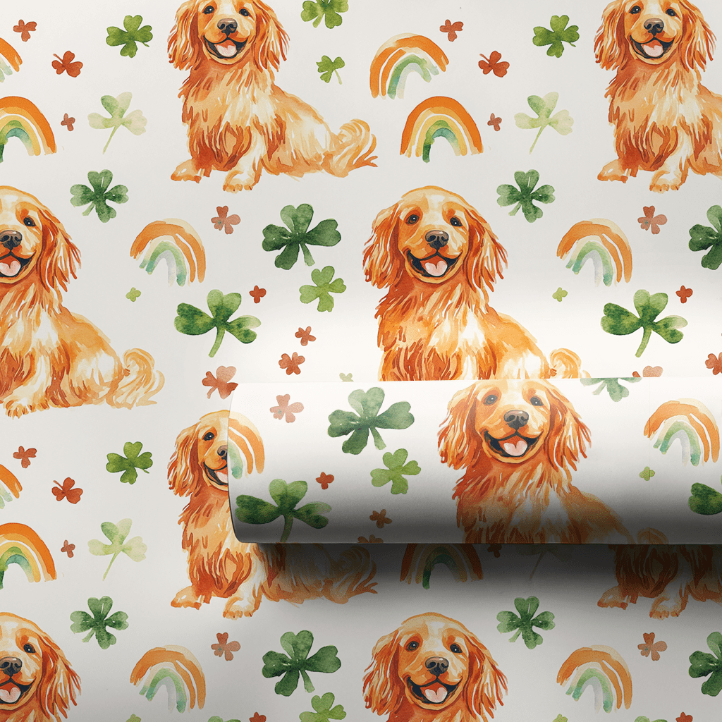 Rainbows with the Red Golden - Wrapping Paper - Aspen & Arlo