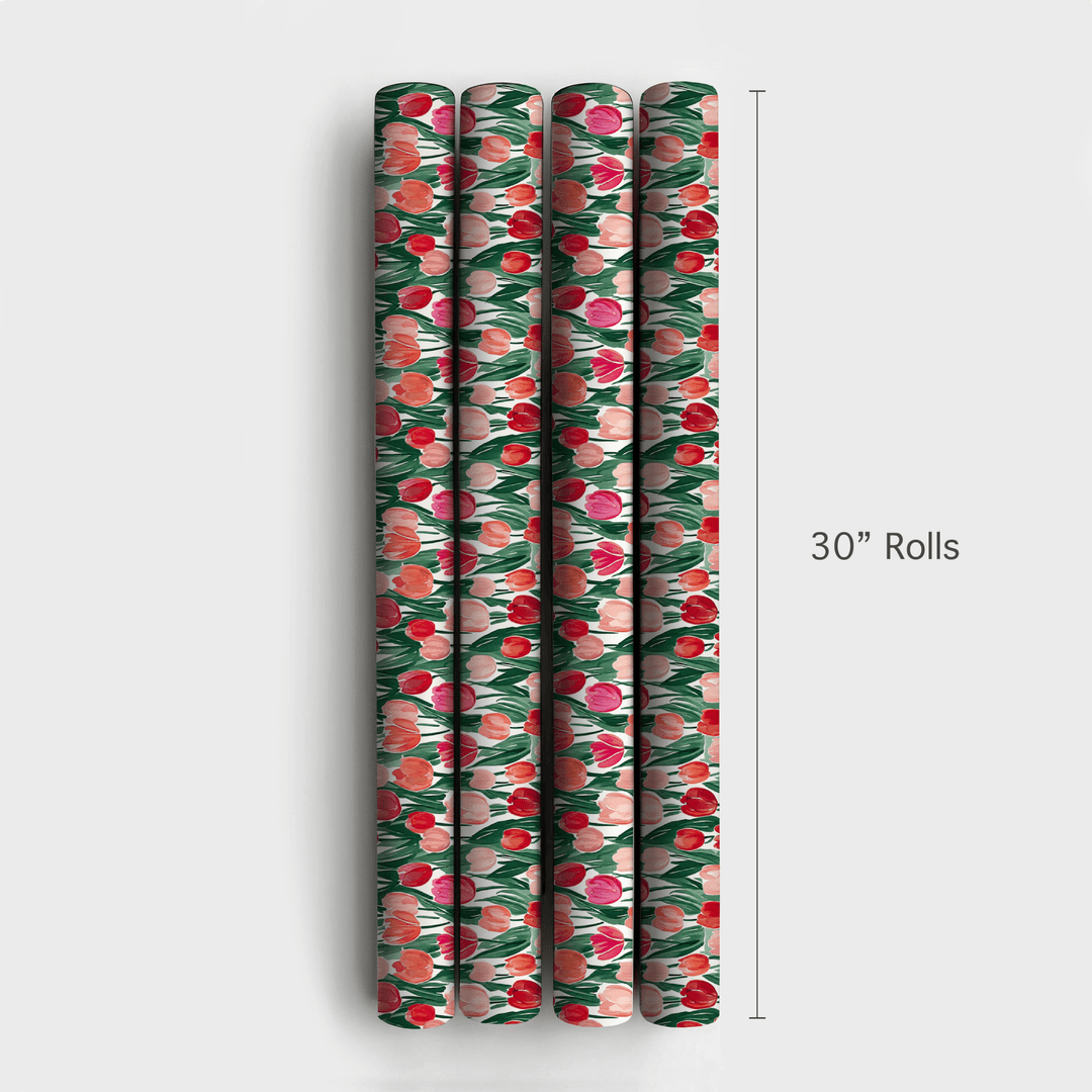 Somebunny Loves Pink Tulips - Wrapping Paper - Aspen & Arlo