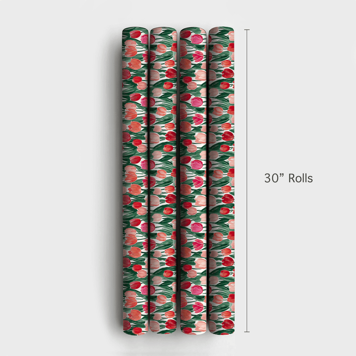 Somebunny Loves Pink Tulips - Wrapping Paper - Aspen & Arlo