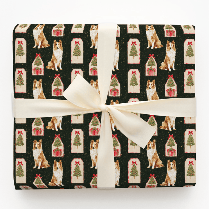 Collies & Christmas Tags - Wrapping Paper - Aspen & Arlo