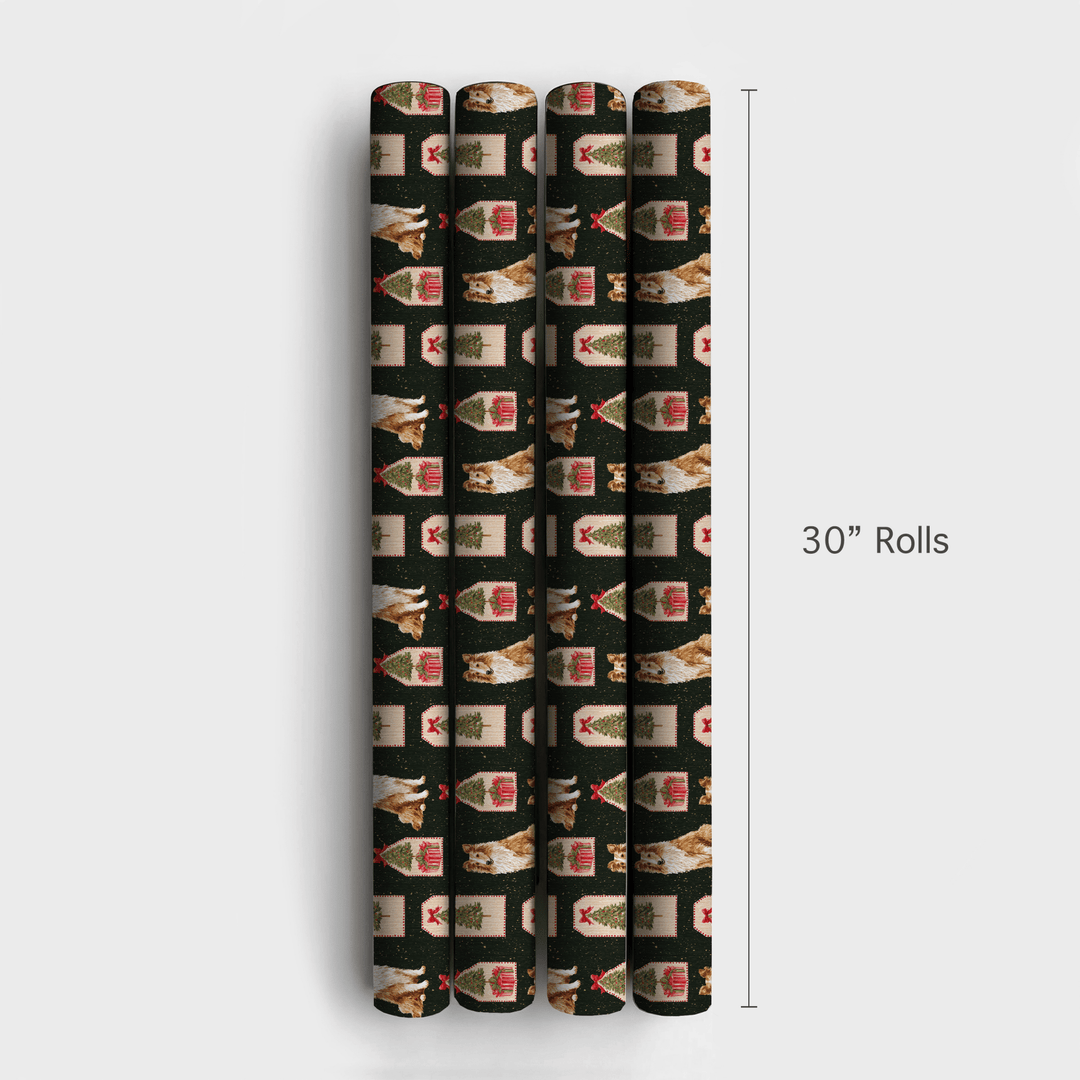 Collies & Christmas Tags - Wrapping Paper - Aspen & Arlo