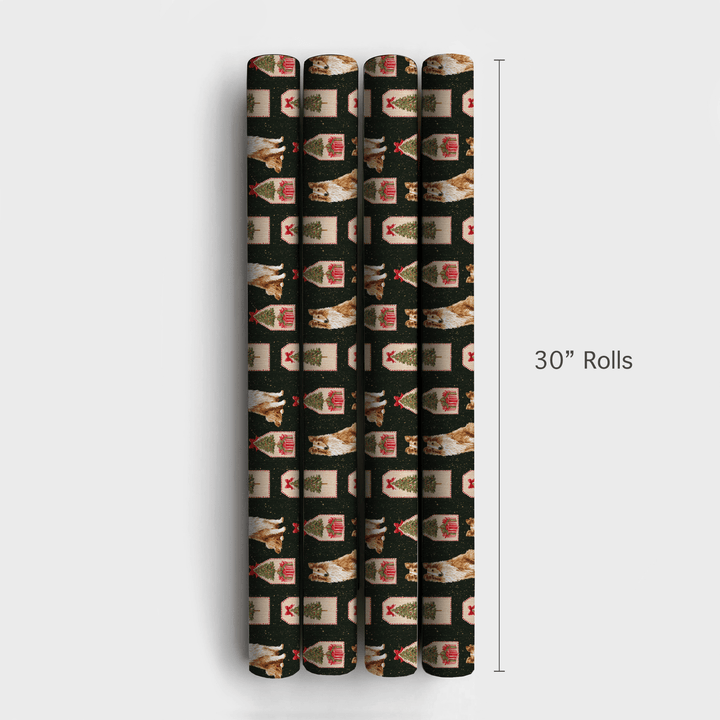 Collies & Christmas Tags - Wrapping Paper - Aspen & Arlo