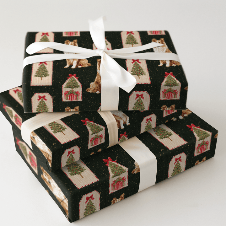 Collies & Christmas Tags - Wrapping Paper - Aspen & Arlo