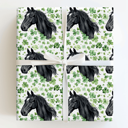 Shamrocks with the Stallion - Wrapping Paper - Aspen & Arlo
