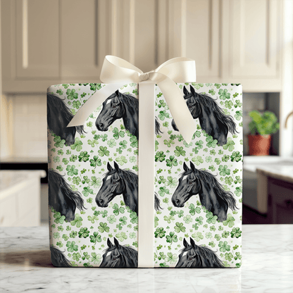 Shamrocks with the Stallion - Wrapping Paper - Aspen & Arlo