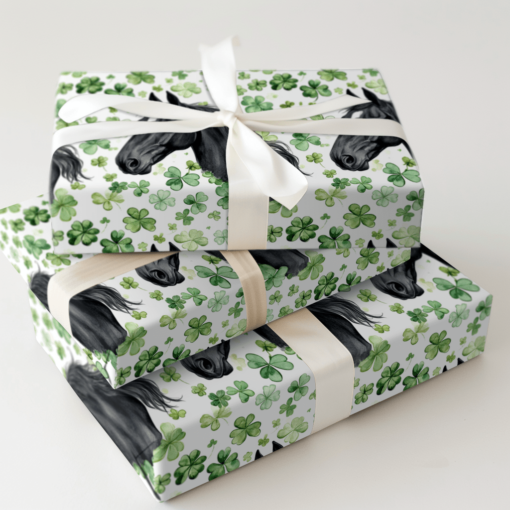 Shamrocks with the Stallion - Wrapping Paper - Aspen & Arlo