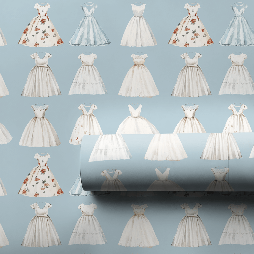 Dress in Something Blue Wrapping Paper: Bridal Wedding Gift Wrap – Aspen & Arlo