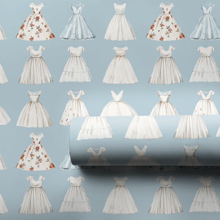Dress in Something Blue - Wrapping Paper - Aspen & Arlo