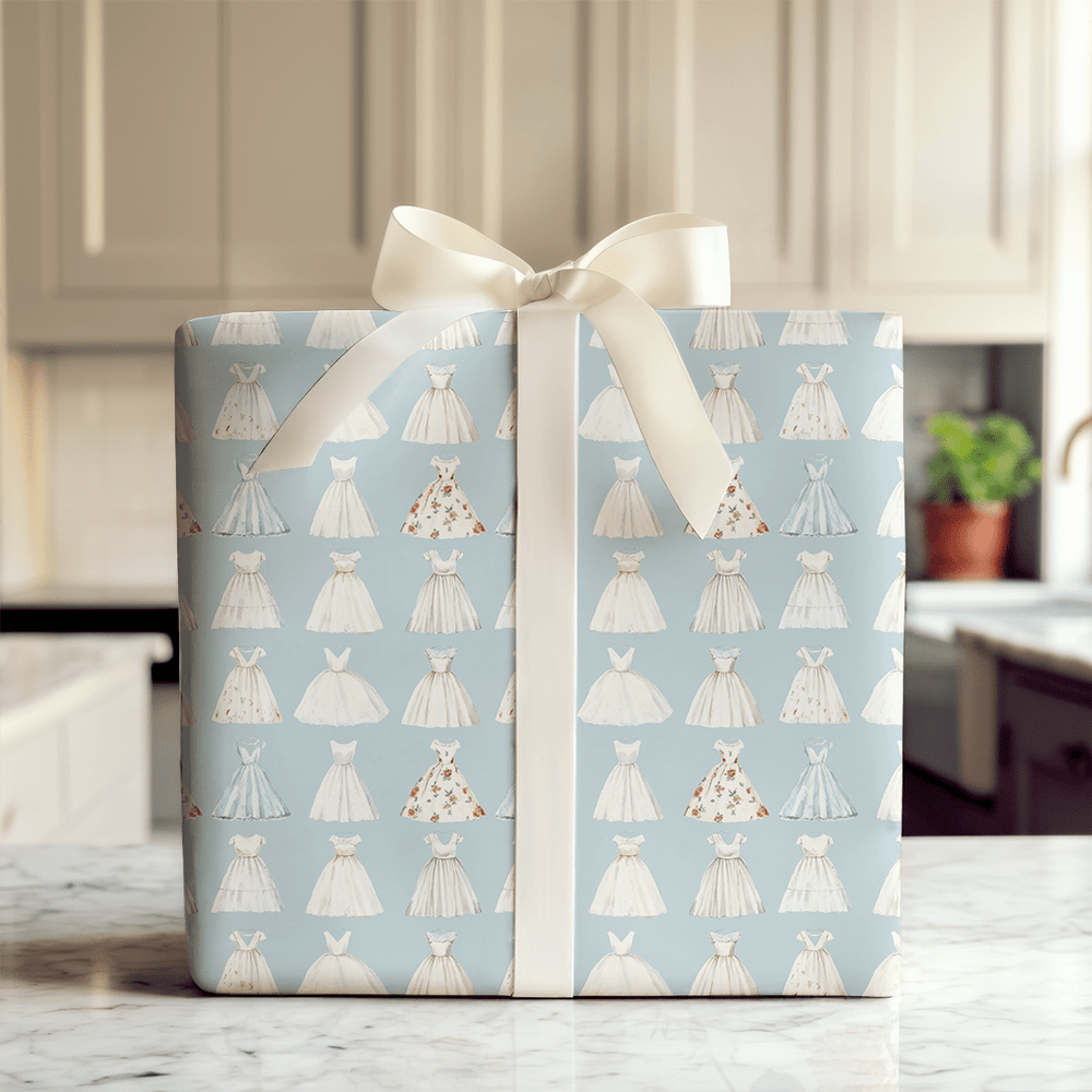 Dress in Something Blue - Wrapping Paper - Aspen & Arlo
