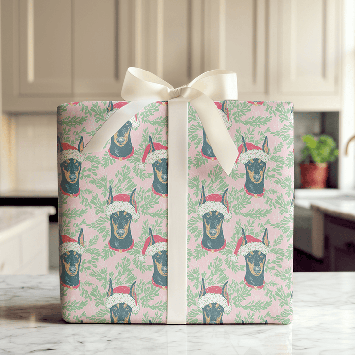 Doberman Holly Days - Wrapping Paper - Aspen & Arlo