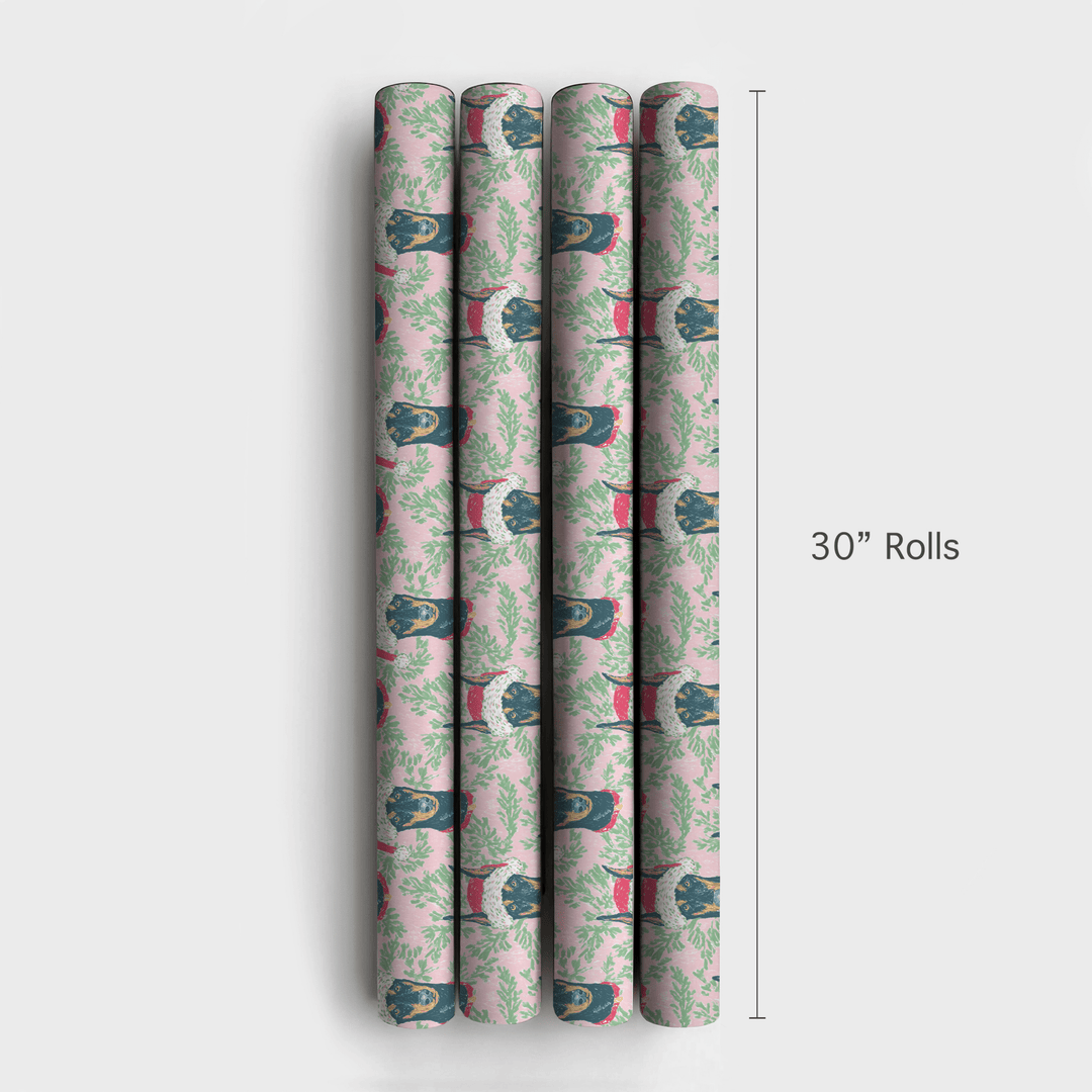 Doberman Holly Days - Wrapping Paper - Aspen & Arlo
