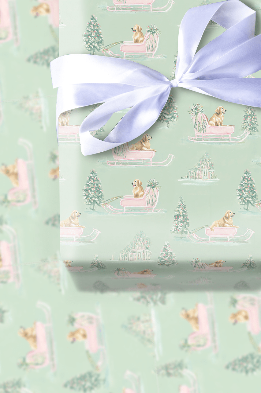 Golden Sleigh - Wrapping Paper - Aspen & Arlo