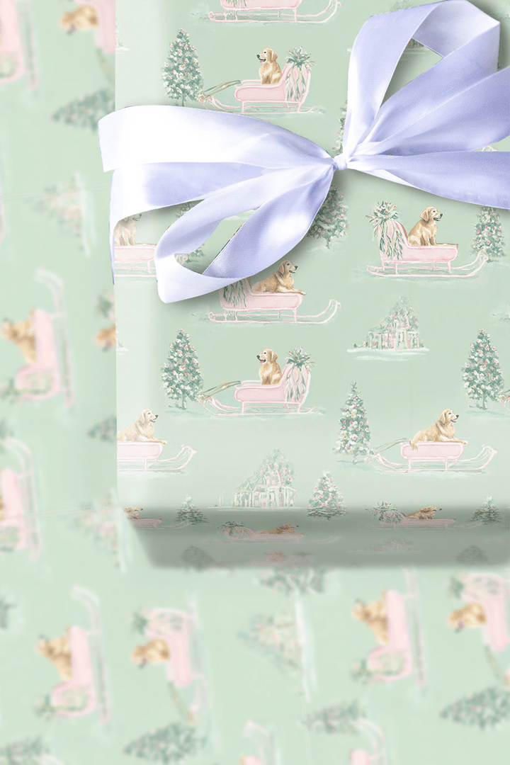 Golden Sleigh - Wrapping Paper - Aspen & Arlo