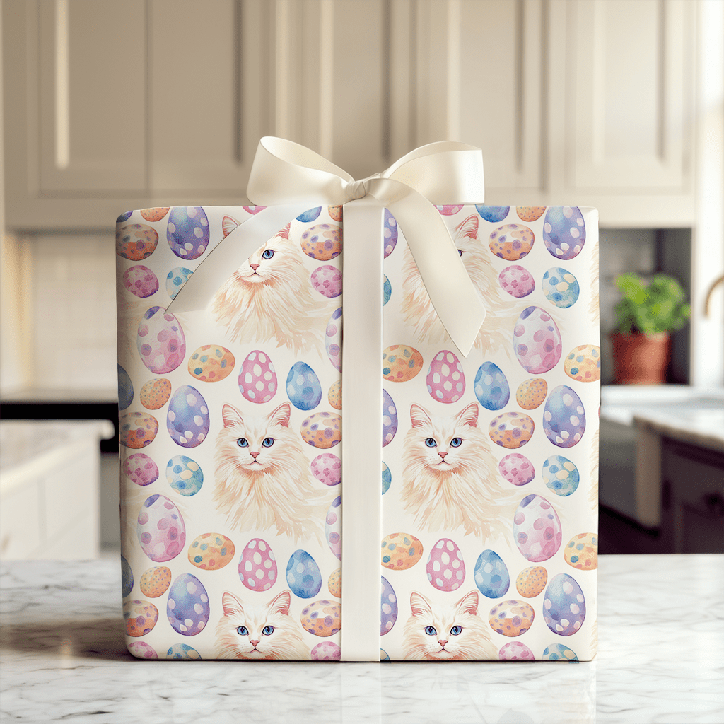 Easter Eggs with the Turkish Angora - Wrapping Paper - Aspen & Arlo