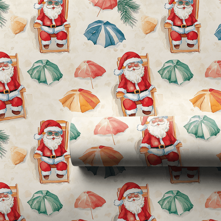 Beachside Santa - Wrapping Paper - Aspen & Arlo