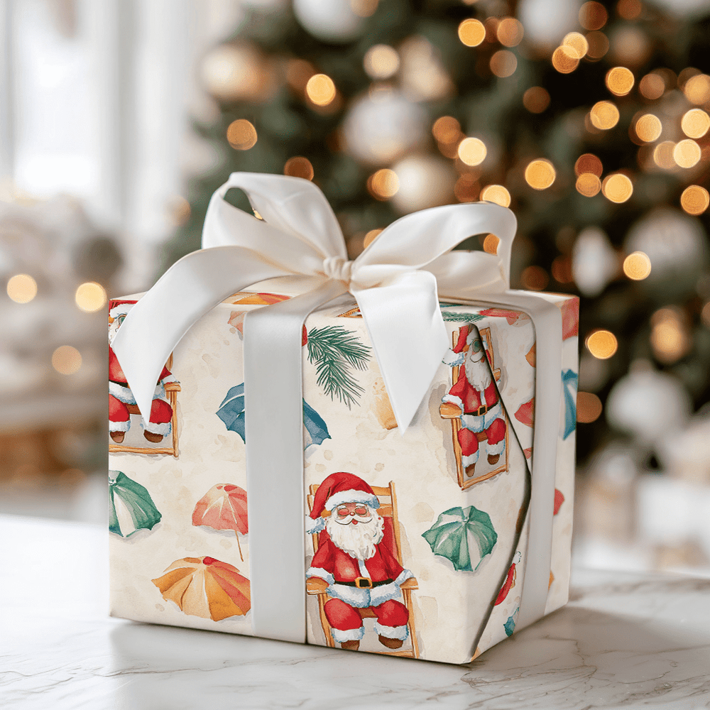 Beachside Santa - Wrapping Paper - Aspen & Arlo