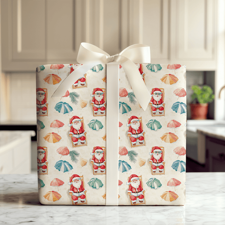 Beachside Santa - Wrapping Paper - Aspen & Arlo