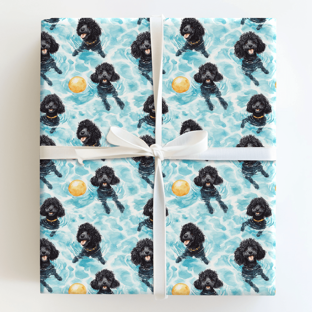 Pool Day with the Black Poodles - Wrapping Paper - Aspen & Arlo