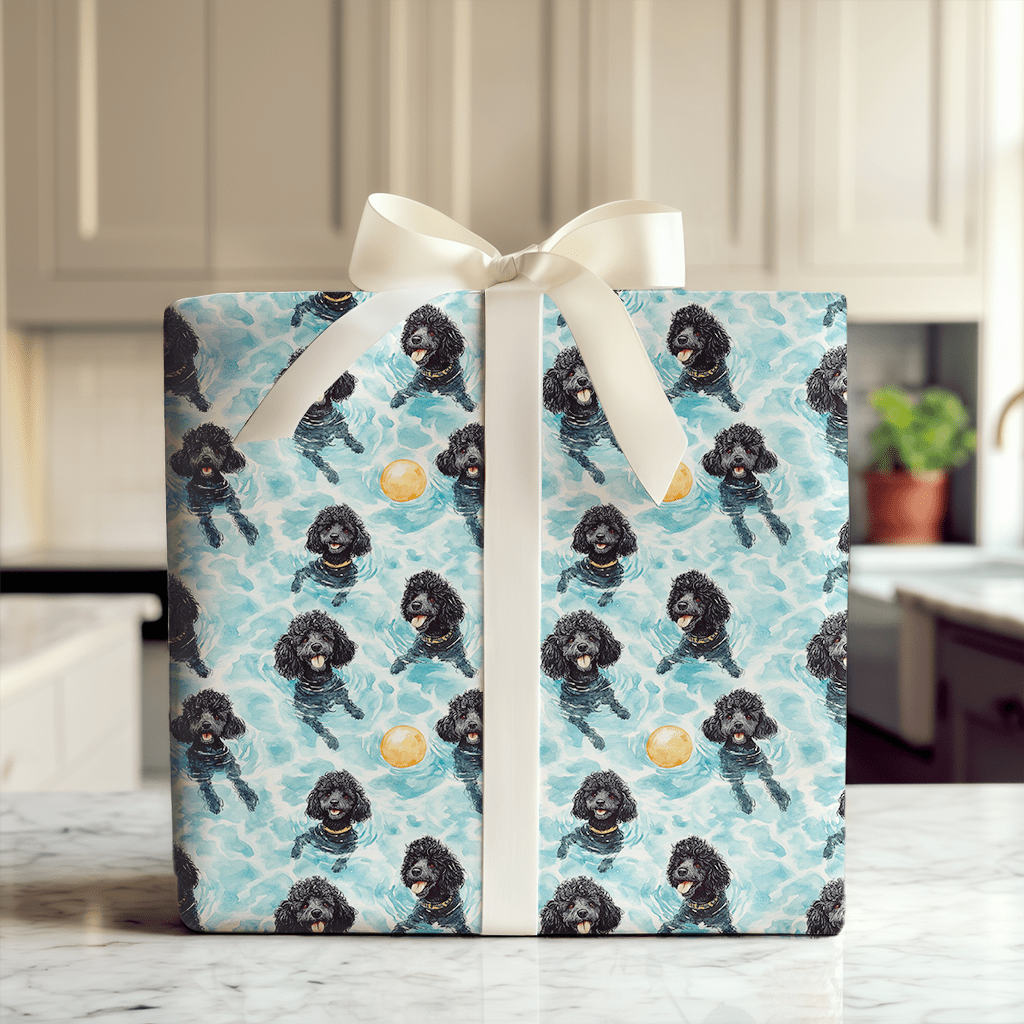 Pool Day with the Black Poodles - Wrapping Paper - Aspen & Arlo