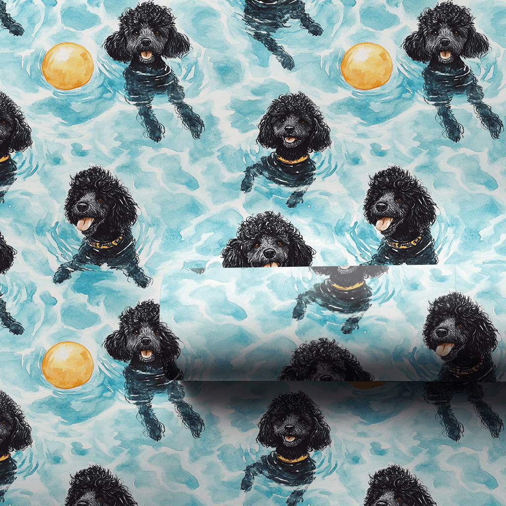 Pool Day with the Black Poodles - Wrapping Paper - Aspen & Arlo