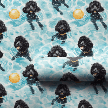 Pool Day with the Black Poodles - Wrapping Paper - Aspen & Arlo
