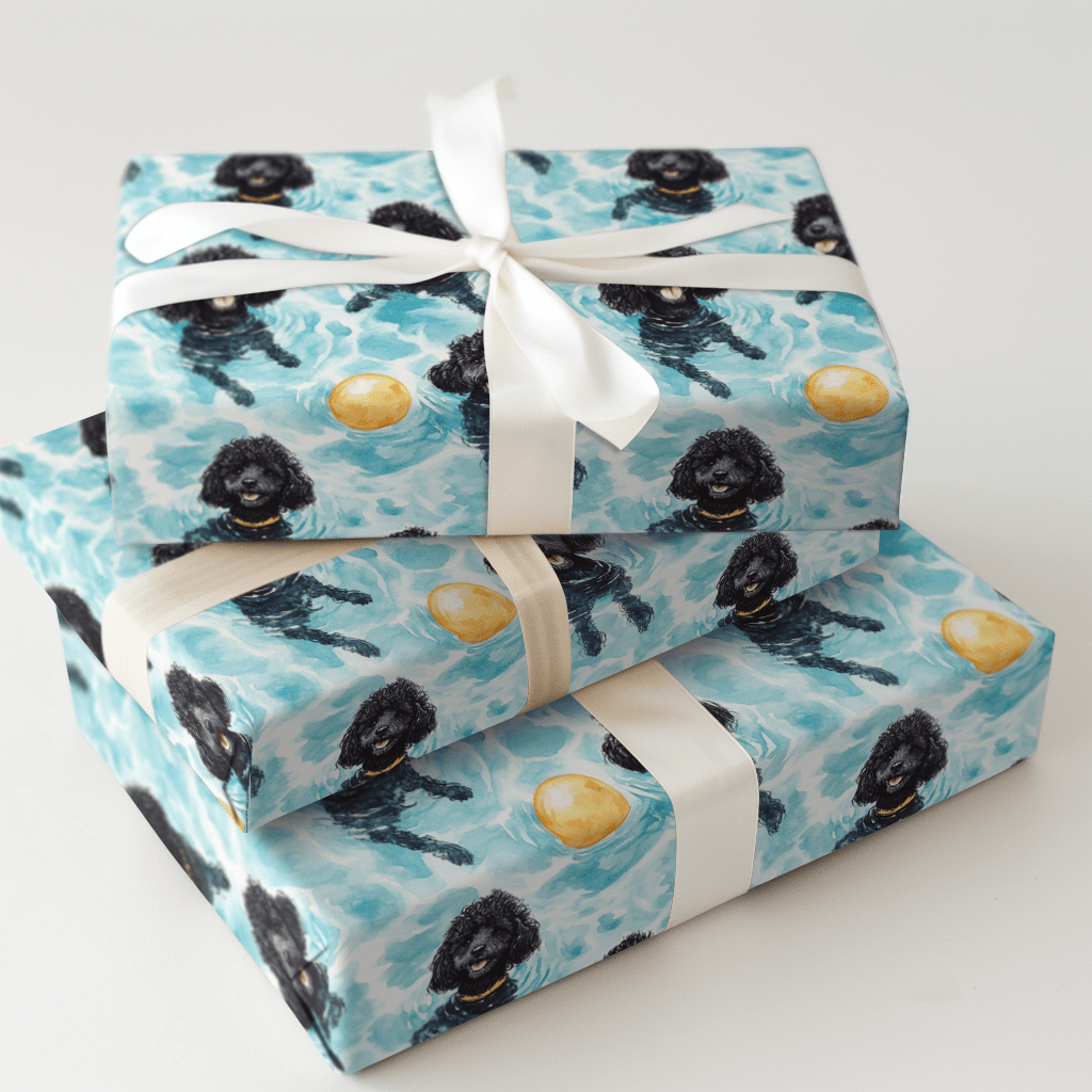 Pool Day with the Black Poodles - Wrapping Paper - Aspen & Arlo