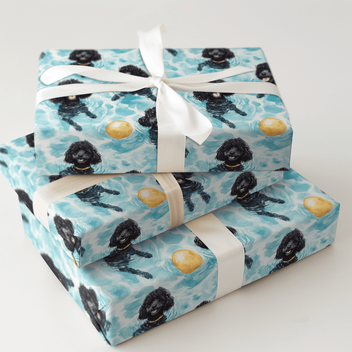 Pool Day with the Black Poodles - Wrapping Paper - Aspen & Arlo