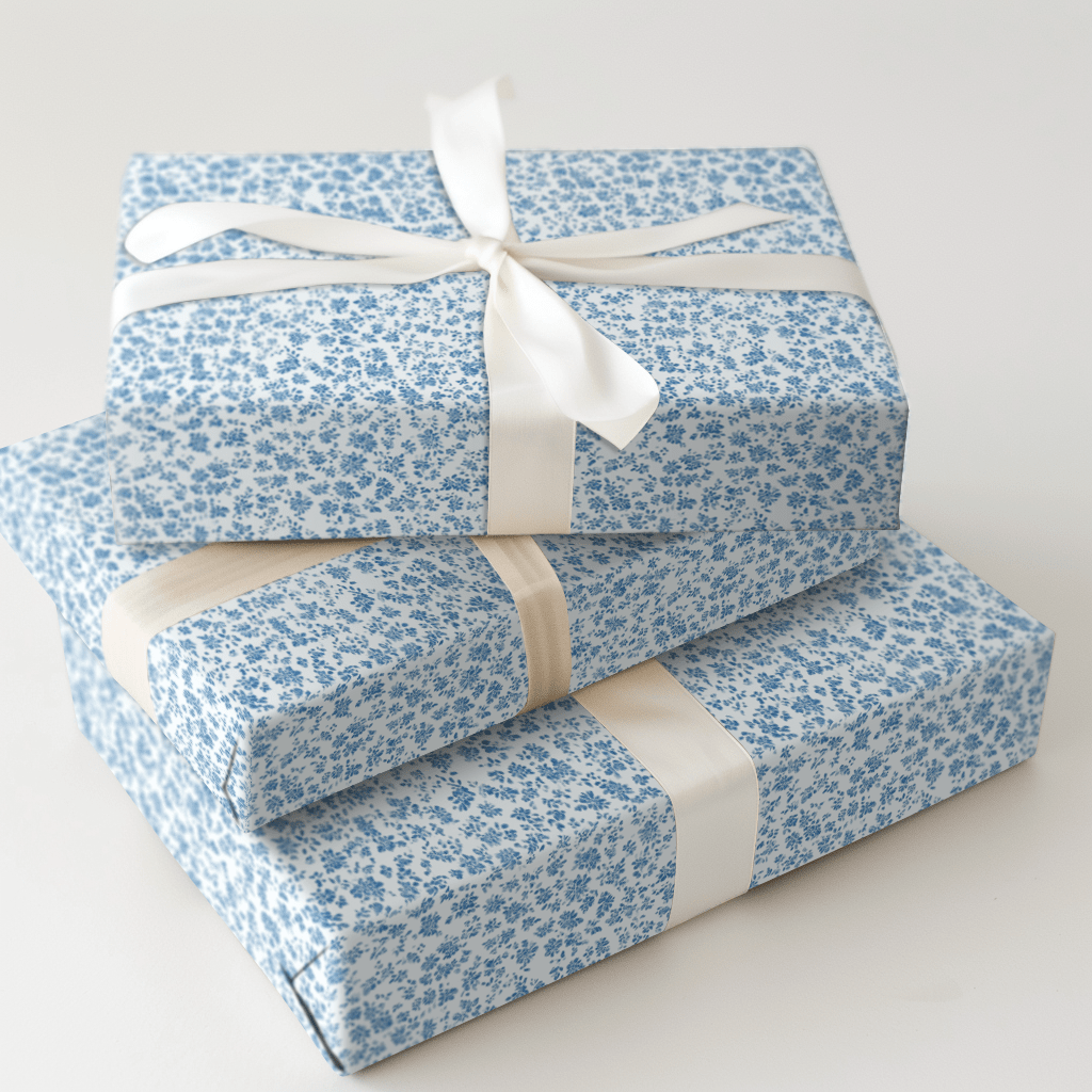 Blue Blossoms - Wrapping Paper - Aspen & Arlo