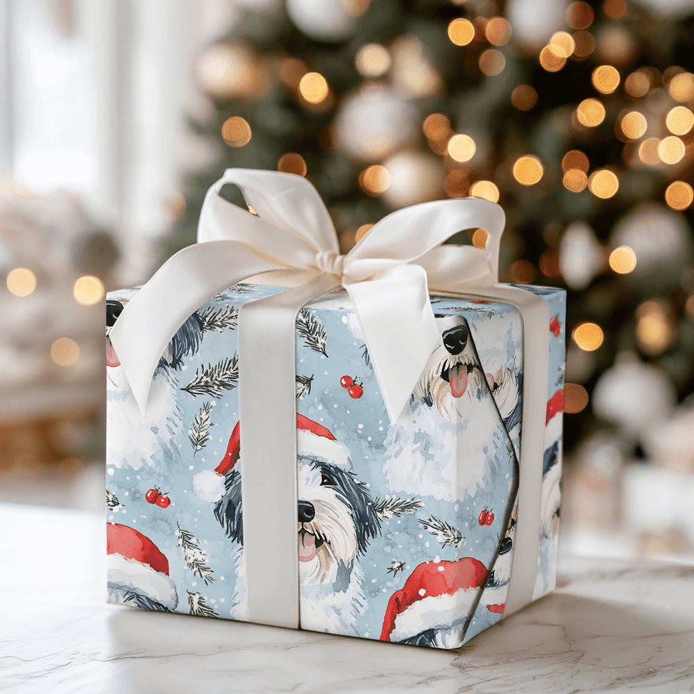 Sheepdog Sleighs It - Wrapping Paper - Aspen & Arlo