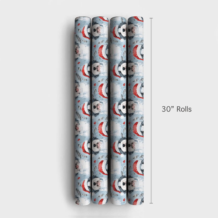 Sheepdog Sleighs It - Wrapping Paper - Aspen & Arlo