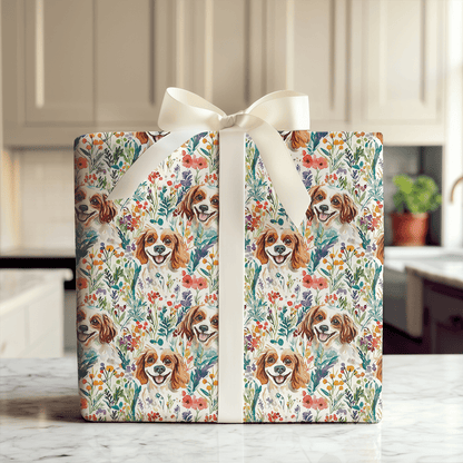 Garden with the Cavalier King Charles - Wrapping Paper - Aspen & Arlo