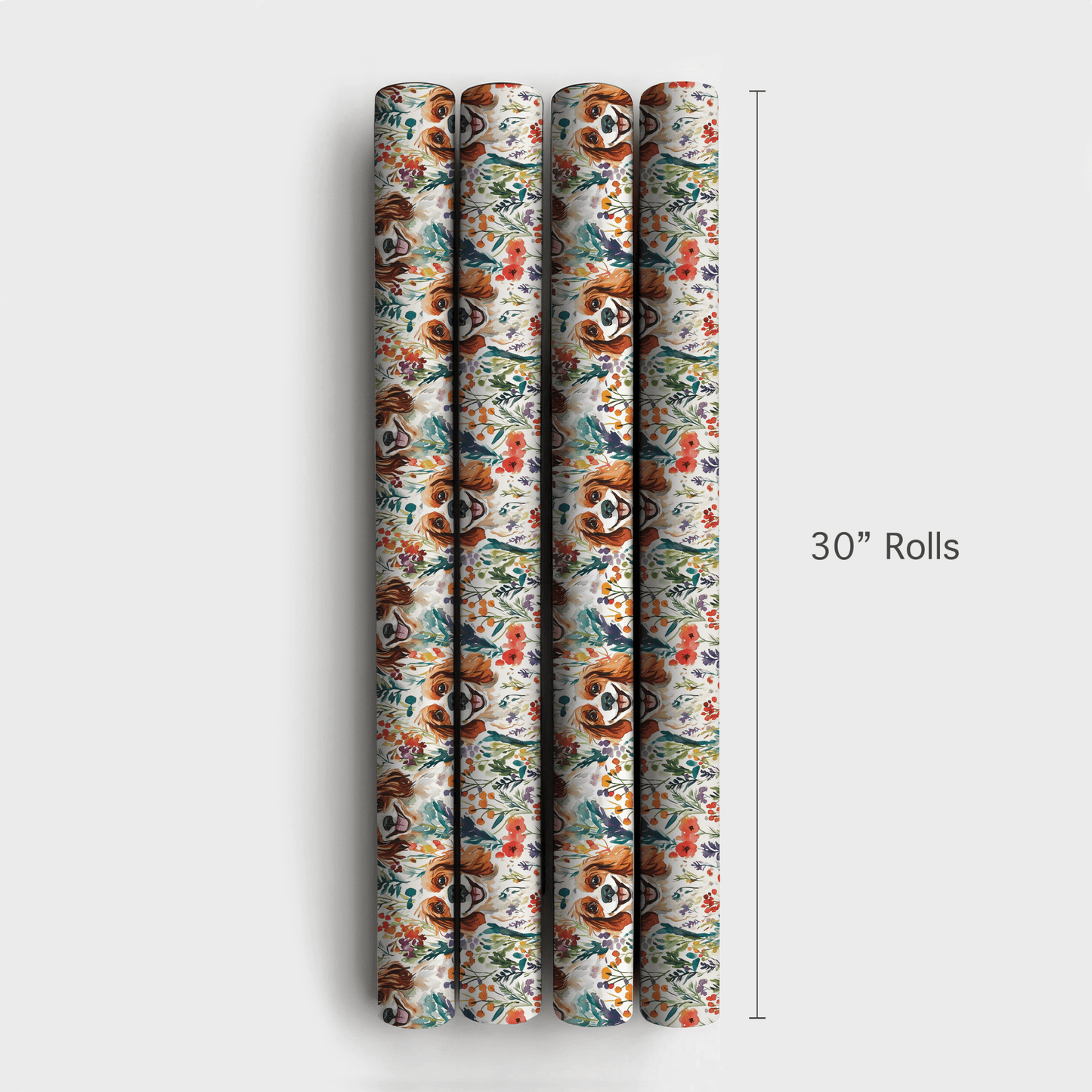 Garden with the Cavalier King Charles - Wrapping Paper - Aspen & Arlo