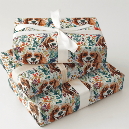 Garden with the Cavalier King Charles - Wrapping Paper - Aspen & Arlo