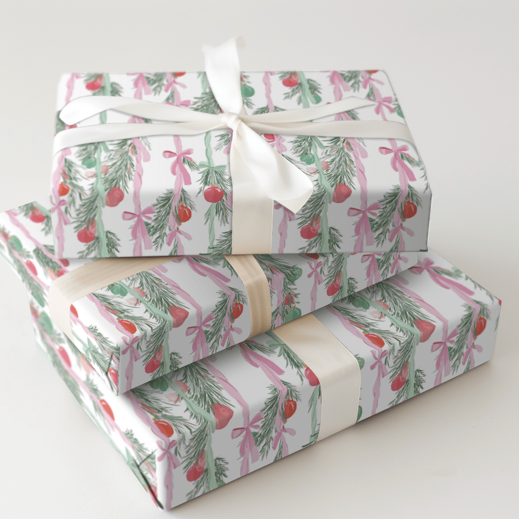 Berry Blush Garland - Wrapping Paper - Aspen & Arlo