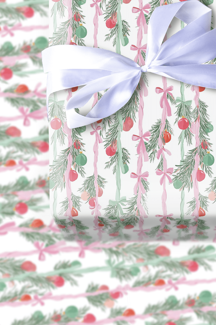Berry Blush Garland - Wrapping Paper - Aspen & Arlo