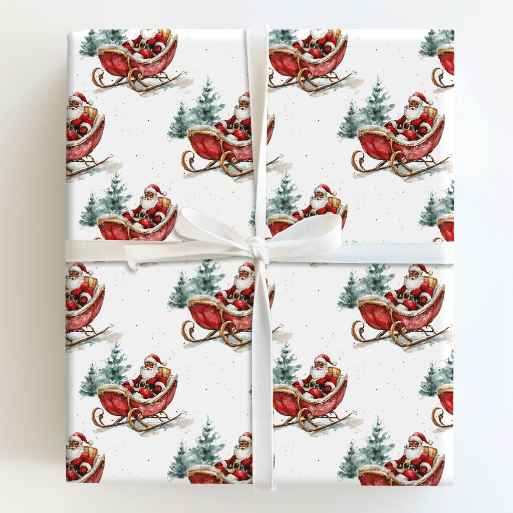 Mr. Claus On The Move - Wrapping Paper - Aspen & Arlo