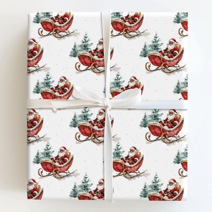 Mr. Claus On The Move - Wrapping Paper - Aspen & Arlo
