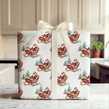 Mr. Claus On The Move - Wrapping Paper - Aspen & Arlo