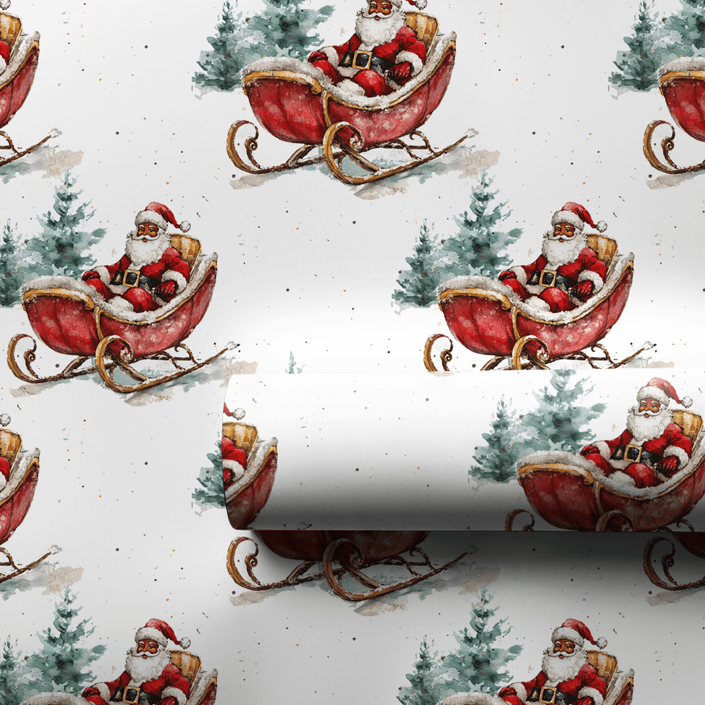 Mr. Claus On The Move - Wrapping Paper - Aspen & Arlo