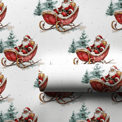 Mr. Claus On The Move - Wrapping Paper - Aspen & Arlo
