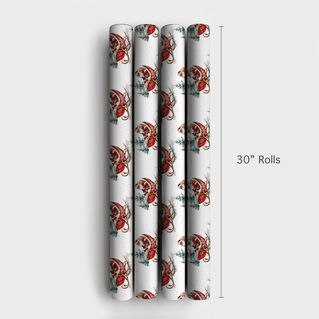 Mr. Claus On The Move - Wrapping Paper - Aspen & Arlo