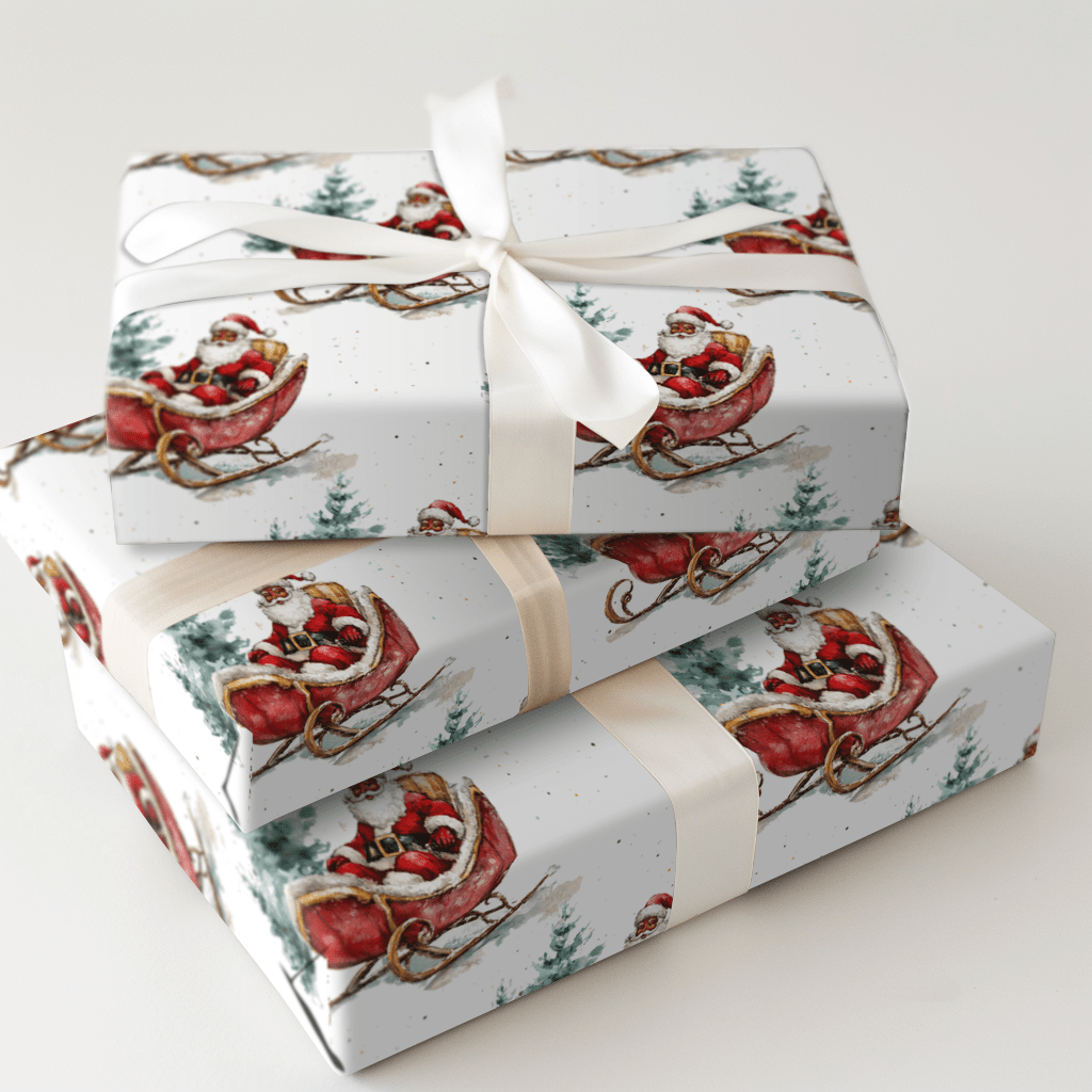 Mr. Claus On The Move - Wrapping Paper - Aspen & Arlo