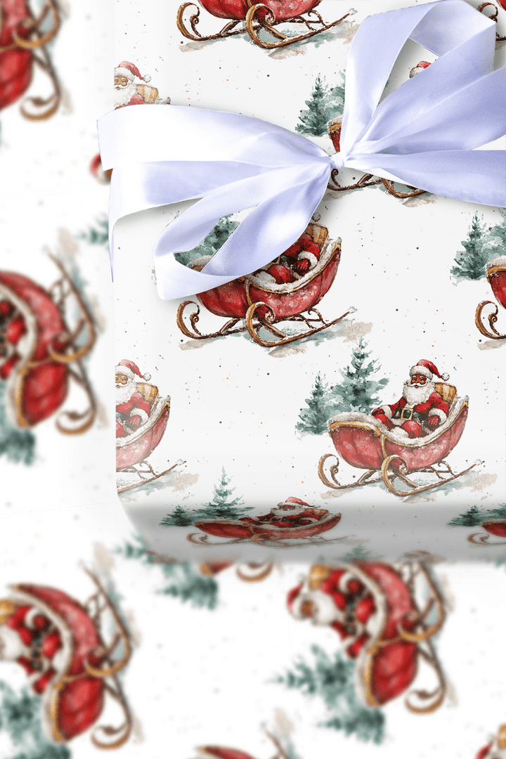 Mr. Claus On The Move - Wrapping Paper - Aspen & Arlo