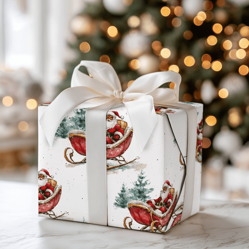 Mr. Claus On The Move - Wrapping Paper - Aspen & Arlo