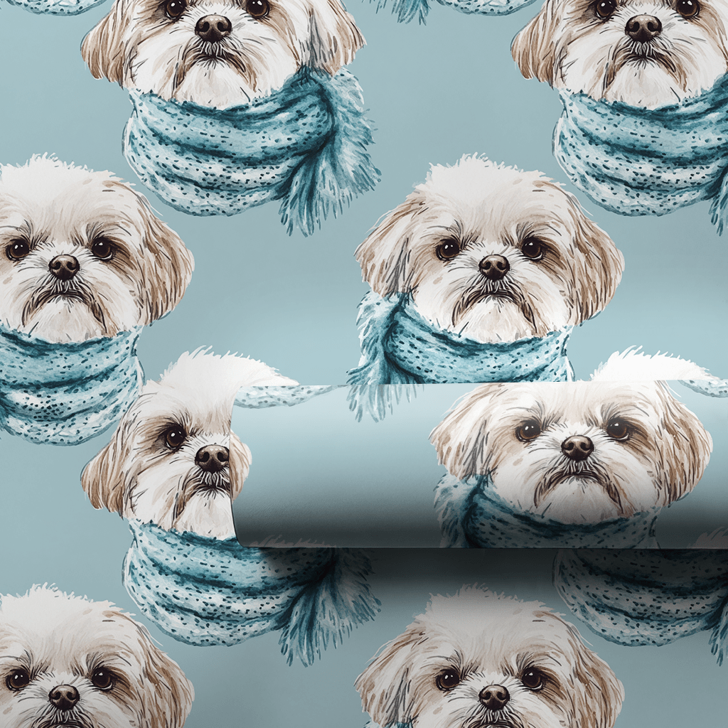 Bundle Up with the Shih Tzu - Wrapping Paper - Aspen & Arlo